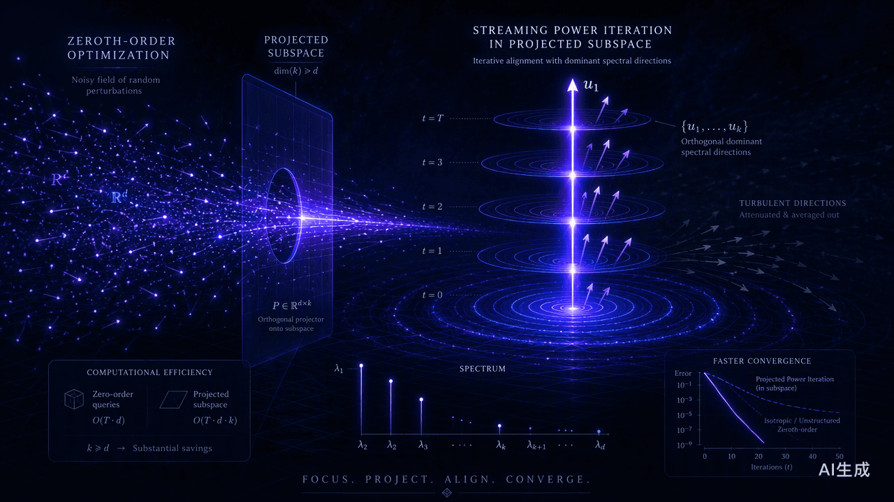 Accelerating Zeroth-Order Spectral Optimization with Partial Orthogonalization from Power Iteration